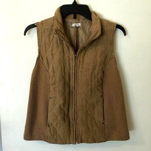 Tan Sweater Zip-Up Vest
